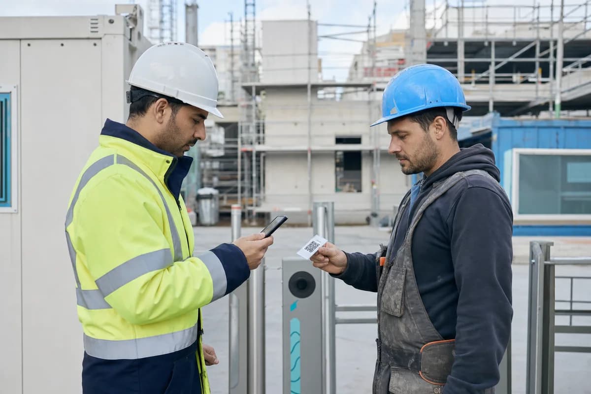 Équipe du secteur BTP & chantiers lors d'un contrôle d'accès