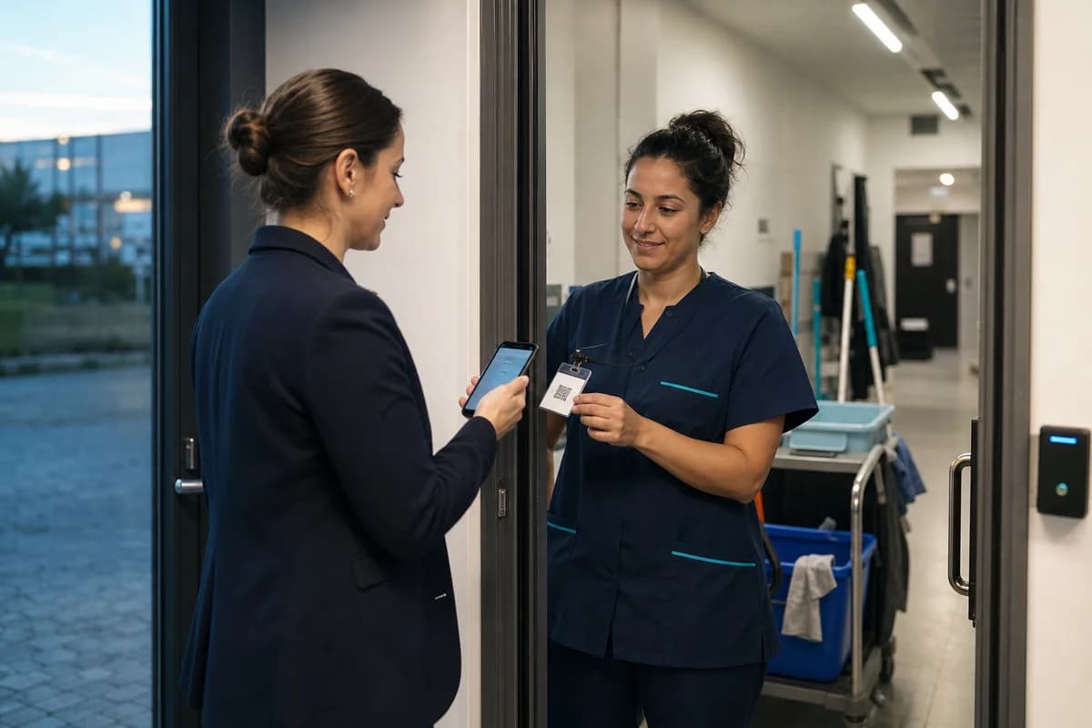 Équipe du secteur Facility services lors d'un contrôle d'accès