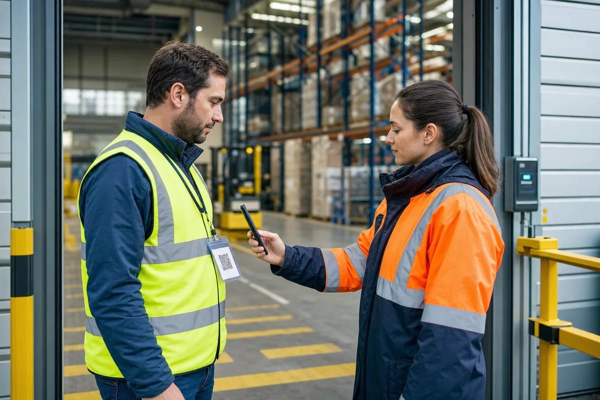 Équipe du secteur Logistique & entrepots lors d'un contrôle d'accès